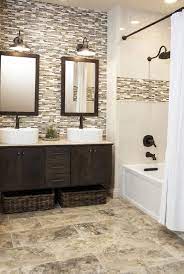 Or, if you don't want to be bothered by decoration, you also can use this method. 35 Grey Brown Bathroom Tiles Ideas And Pictures Bathroom Remodel Master Bathrooms Remodel Farmhouse Master Bathroom