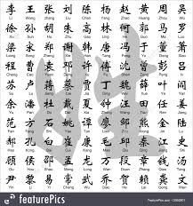 Social media apps are creative, but fonts and fonts are limited. Letters And Numbers 100 Chinese Surname Stock Illustration I2553901 At Featurepics