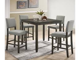 Electroplated chrome metal base has iconic ribbed apron. Crown Mark Derick 5 Piece Counter Height Table Set Royal Furniture Pub Table And Stool Sets