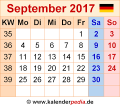 Hari raya idul adha 1438 h. Kalender September 2017 Als Pdf Vorlagen