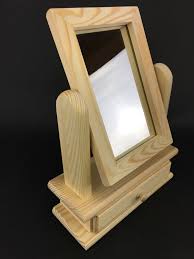 Crafted from solid beech, beech effect and american white oak veneers. Dressing Table Wooden Mini With Mirror Decoupage Woodeeworld Woodeeworld