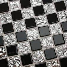 The background on the walls will also make the peel and stick glass mosaic tile backsplash offers the easy way of installation. Black And Silver Backsplash Mosaic Glass Mirror Wall Tiles Glass Mosaic Tiles