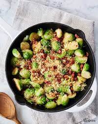 They're not as soft when you air fry, unless you add extra time, but i really like vegetables with a bit of bite, so i don't mind at all. Brussels Sprouts Skillet With Pancetta Garlic Bread Crumbs Purewow