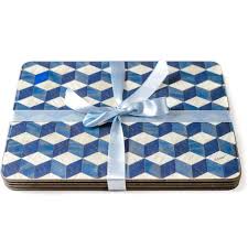 6 Large Blue Placemats Large Place Mats Blue Tablemats Melamine 125 Liked On Polyvore Featuring Home Kitchen Blue Placemats Placemats White Placemats