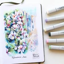 New Techniques And New Experience With The Watercolor Marathon Risuyu Leto Vmeste S Interesnejshim Akvarelnym Copic Drawings Marker Art Markers Drawing Ideas