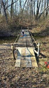 Diy Pallet Bridge Only Took 2 Days To Finish And Cost Almost Nothing Pathway Landscaping Backyard Backyard Bridges
