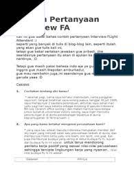 Interview adalah tahap awal yang memberikan pengaruh paling besar untuk melamar. Contoh Pertanyaan Interview Fa Pdf