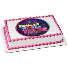 Why is it so much more fun to eat ice cream in the shape of a cake than as a scoop in a bowl? Trolls Movie World Tour Edible Cake Topper Image Abpid52200 Walmart Com Walmart Com