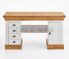 Furniture24 schreibtisch royal b1 arbeitstisch büromöbel nordische kiefer weiß 4 schubladen 1 tür auszieh tastaturablage. Massivholz Schreibtisch Kiefer Massiv 2 Farbig Weiss Gelaugt Geolt Buro Pc Tisch Ebay