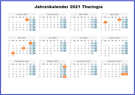 Dargestellt werden nur die schulferien/feiertage für das. Kostenlos Druckbar Jahreskalender 2021 Thuringia Zum Ausdrucken The Beste Kalender