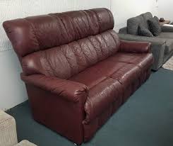 Browse red loveseat styles like suede, microfiber & leather at furniture.com. Maroon Genuine Leather 3 Seater Sofa Lazboy Shop Zone