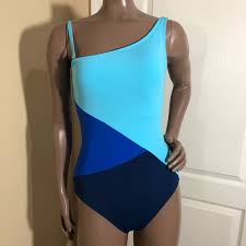 Bleu Rod Beattie One Shoulder Colorblock Swimsuit