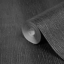 Black And Silver Wallpaper B Q Valentino Glitter Stripe Black Vinyl Wallpaper Departments Diy At B Q Vinyl Wallpaper Black Vinyl Valentino Black