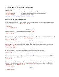Derivata si derivabilitatea de ordinul doi. Ecuatii Diferentiale