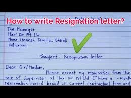 Resignation Letter How To Write Resignation Letter Resignation Letter In English Youtube