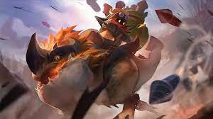 New Hero Dino Rider Full Splash Art Dinosaurus Gambar Seni Anime