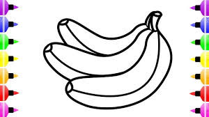 How To Draw Banana For Baby Banana Drawing And Fruit Coloring Page