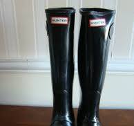 Hunter Women Original Tall Gloss Shoes US 9 M Black Rain Boots New UK 7 EU  40/41