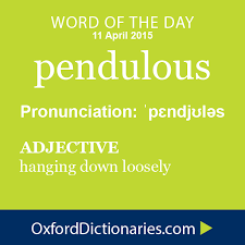 Pendulous Definition Of Pendulous In English From The Oxford Dictionary Weird Words Words Uncommon Words