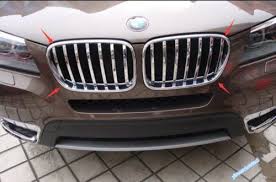 Abs Chrome Front Center Grille Frame Cover Trim Kit For Bmw X3 F25 2011 2015