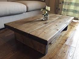 Solid Rustic Handmade Pine Coffee Table Finished In A Chunky Country Oak Dark Oak 100cm X 60 Pine Coffee Table Wood Coffee Table Design Rustic Coffee Tables