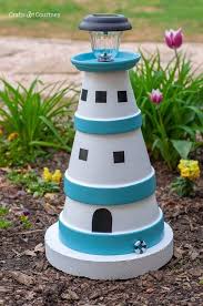 Diy Tontopf Leuchtturm 15 Diyprojectgardens Club In 2020 Diy Terra Cotta Pots Diy Garden Projects Clay Pot Lighthouse