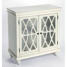 White Wood Accent Cabinet Fretwork Doors Black And White Furniture Door Storage Cabinet