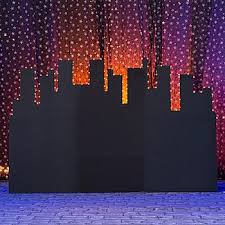 Complete Your City Scene With This Above The City Lights Skyline Background The 8 High X 12 Long Above The City Lig Light Backdrop Prom Backdrops Prom Theme