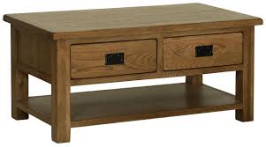 Solid oak coffee table with storage. Riad Rustic Oak Coffee Table With 4 Drawers Old Creamery Furniture