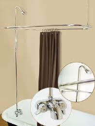 Add A Shower Converter Kit For Clawfoot Tub With Heavy Duty Diverter Faucet Clawfoot Tub Clawfoot Tub Shower Shower Rod