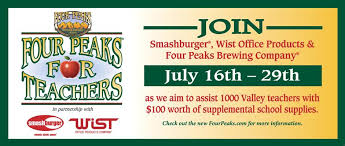 Beginning Yesterday July 16th K 12 Teachers Can Visit Any Phoenix Smashburger Or Four Peaks Location A Smash Burger School Supplies Brewing Company