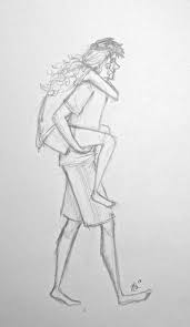 Pin By Heather C On Percy My Main Man Ride Drawing Percy Jackson Piggy Back Ride