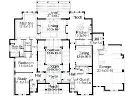 Spanish Style House Plans With Interior Courtyard Gallery Of Plans Style House With Interior Courtyard Courtyard House Courtyard House Plans House Floor Plans