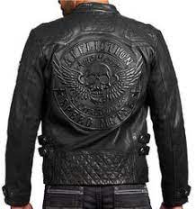 Affliction American Customs On Fire Men S Leather Biker Jacket New Black Ebay Leather Jacket Men Mens Leather Jacket Biker Leather Jacket Style