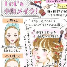 誰もが憧れる小顔 実はメイクで簡単に作れるんです その小顔メイクテクニックをイラストコラムでお届けします メイク 小顔 メイク メイクのやり方