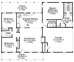 3 bedroom floor plans fall right in that sweet spot. Country Style House Plan 3 Beds 2 Baths 1492 Sq Ft Plan 406 132 House Plans One Story Country Style House Plans New House Plans
