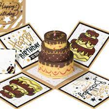Mini cake is 3 inches in diameter. 3d Happy Birthday Cake Surprise Explosion Case Pop Up Greeting Card Gift Box Ebay