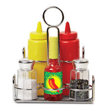 Stock play kitchens, grocery shelves, and restaurants with realistic play food and packages. Melissa Doug Food Condiments Set Early Learning Centre
