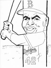 Jackie robinson coloring page 3. Bw Mark A Montgomery Illustration