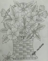 Pencil Shading Flower Vase In 2020 Flower Drawing Hibiscus Flower Drawing Flower Sketches
