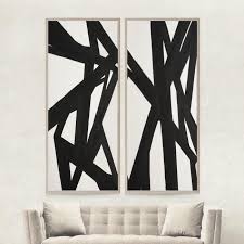 Black And White Abstract Wall Art Framed Black And White Abstract Panel Pair Framed Artwork In 2020 Abstract Art Painting Diy Abstract Art Painting Contemporary Abstract Art
