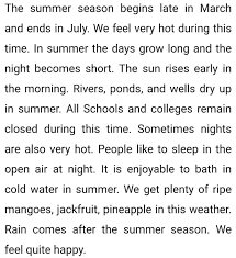 There are different seasons in a year, summer, monsoon, autumn, winter, and spring. Write An Essay On The Topic Of Summer In 100 Words Brainly In