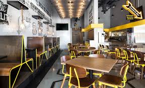 Super Chix A Fast Casual Concept Restaurant Vivid Neon Custard Restaurant Interior Restaurant Design Restaurant Interior Design