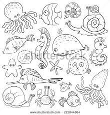 Explore 623989 free printable coloring pages for your kids and adults. Coloring Book Sea Life Set Of Vector Elements Stock Vector Wenn Du Mal Buch Fische Zeichnen Ozean Zeichnung