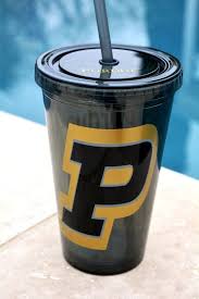 Purdue University Boilermakers Personalized 16 Oz Double Walled Tumbler With Lid Straw Tumblers With Lids Plastic Tumblers Layered Vinyl