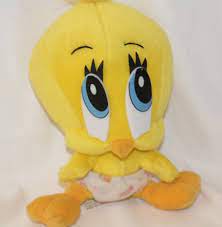 Looney Tunes Baby Tweety Bird Plush Yellow 8 Stuffed Toy Warner Brothers Vtg Looneytunes Baby Looney Tunes Plush Animals Tweety