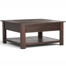 Brooklyn Max Sullivan Solid Acacia Wood 38 Inch Wide Square Rustic Coffee Table In Distressed Charcoal Brown Walmart Com Walmart Com