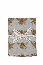 This honey bee is drinking water. Honey Bee Napkin Mustard Set 4 Raine Humble