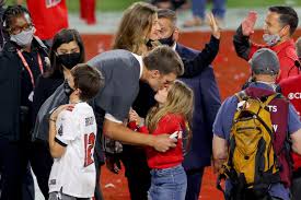 Tom brady is celebrating his big win with his family!. Tom Brady Celebrates 7th Super Bowl Win With His Adorable Family