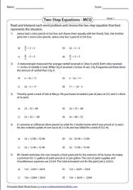 On this printable, students will work six questions starting with two easy problems followed by four more of increasing difficulty. Equation Word Problems Worksheets